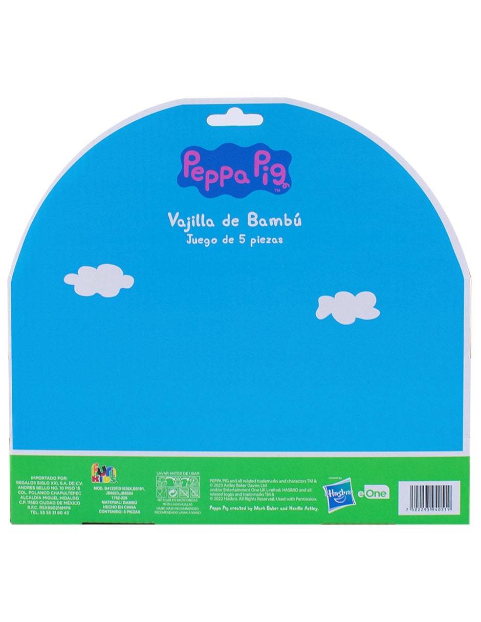 Vajilla infantil peppa pig de bambú 2