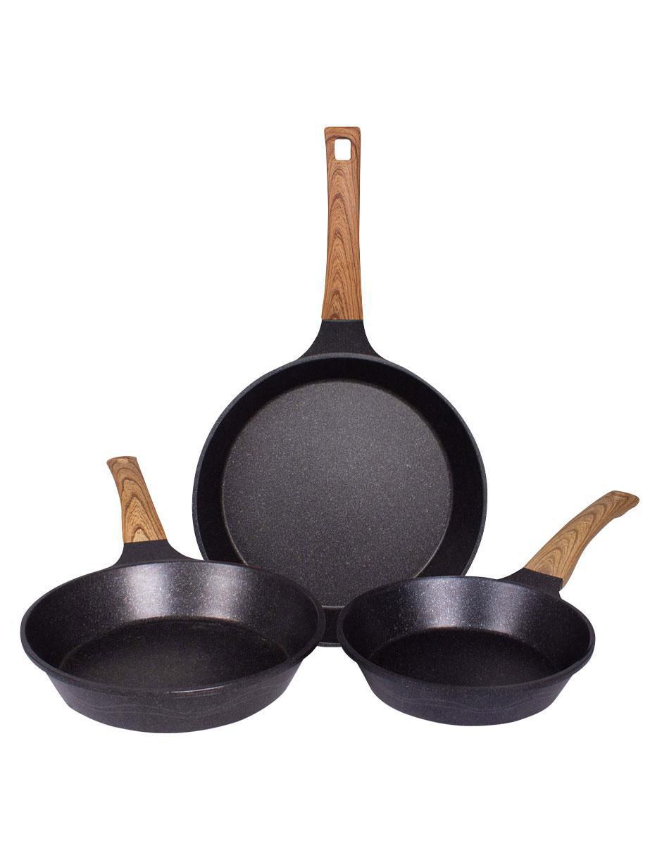 Set de sartenes de mármol 3 piezas Set de sartenes de mármol 3 piezas