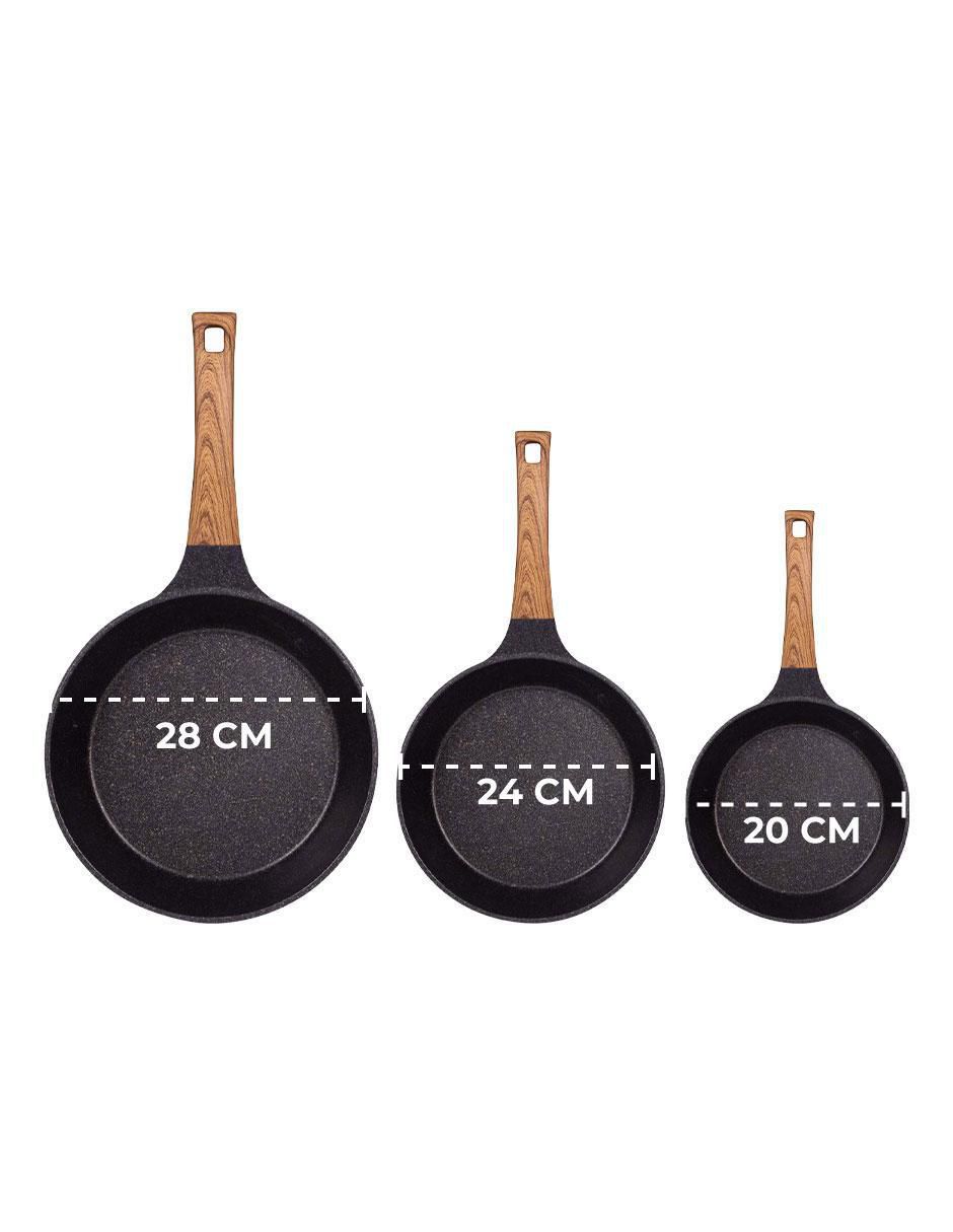 Set de sartenes de mármol 3 piezas 6