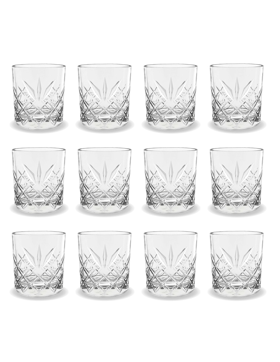 Set de vasos old fashion Elsa de cristal con 12 piezas 3