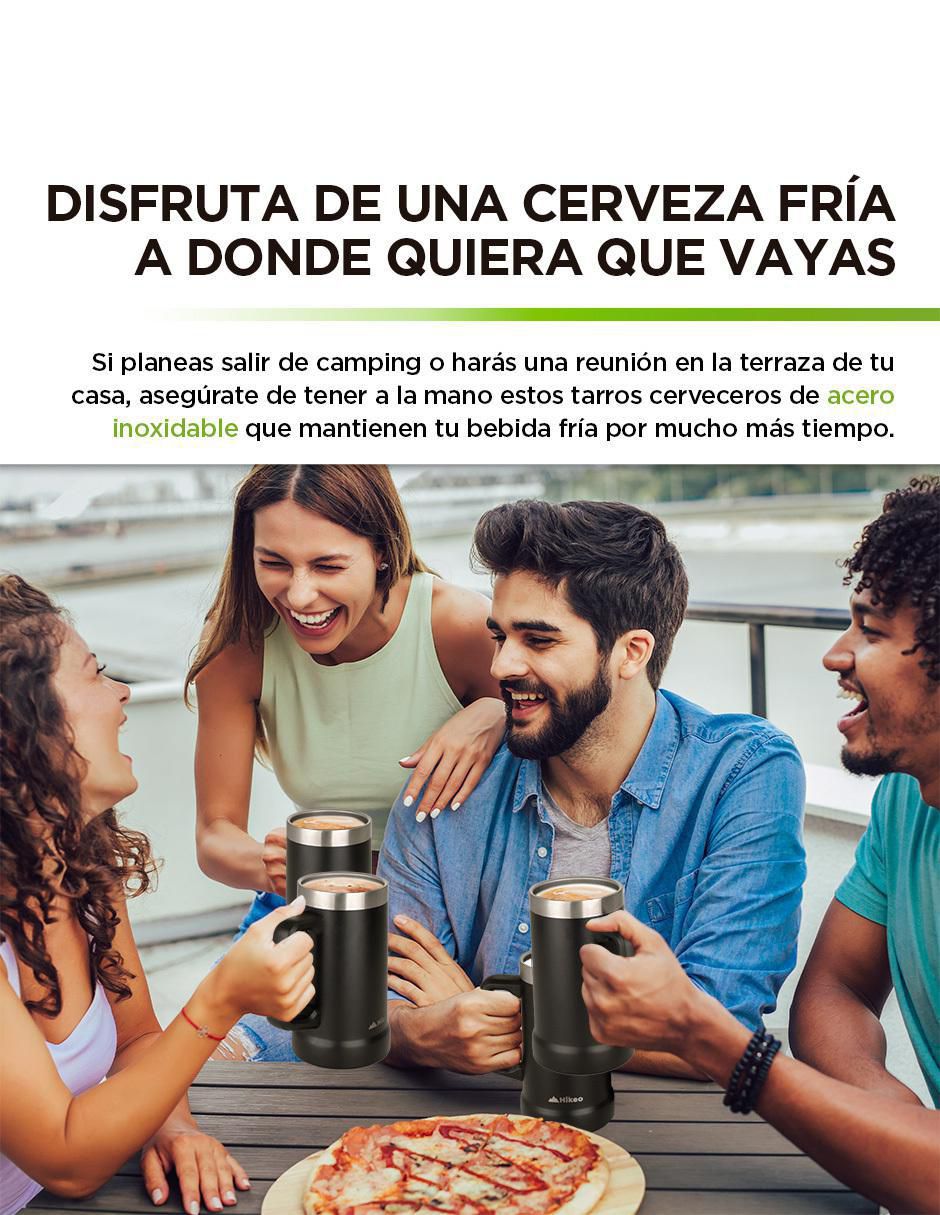 Tarro Cervecero Acero Inoxidable Doble Pared Térmica 2 Piezas 730 ml 4