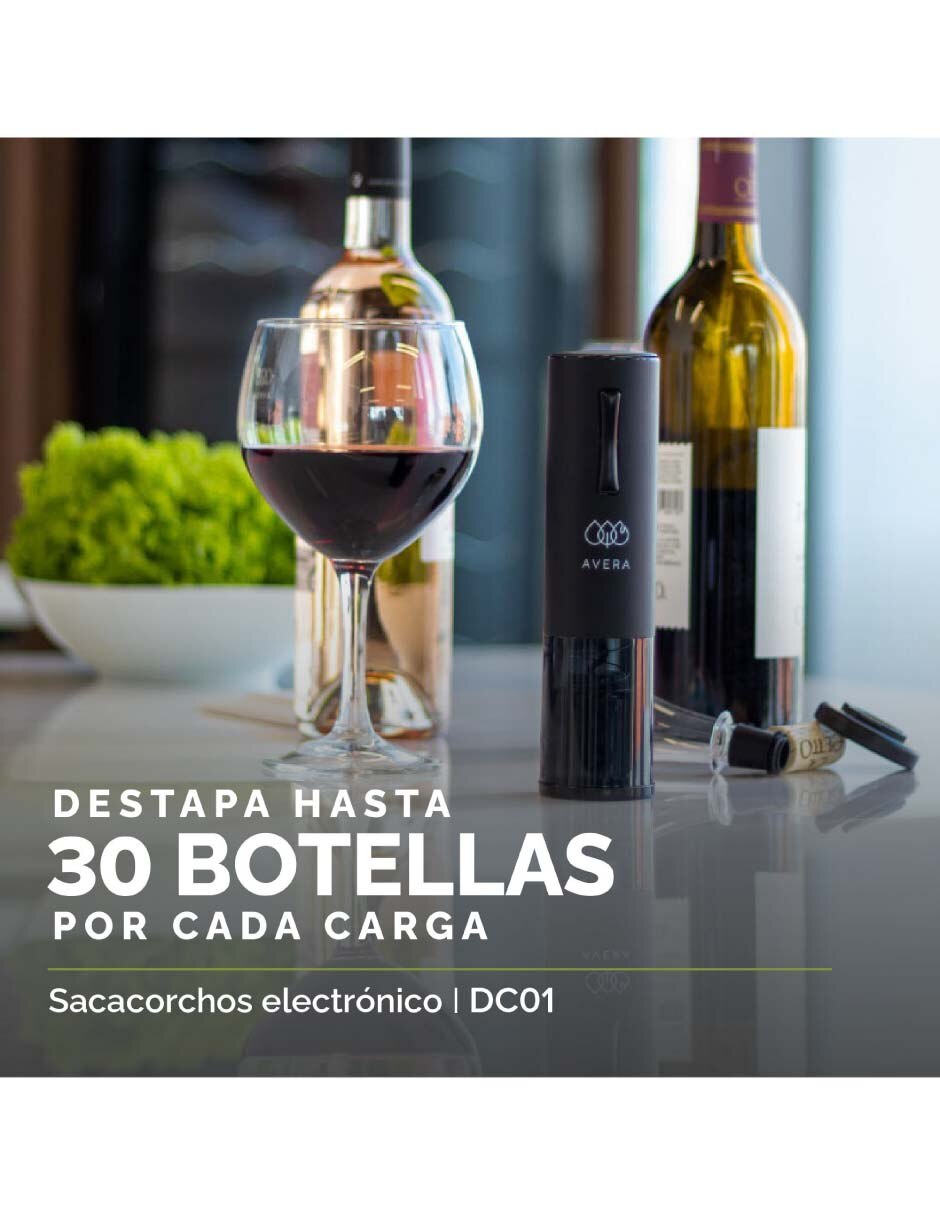Sacacorchos eléctrico de plástico