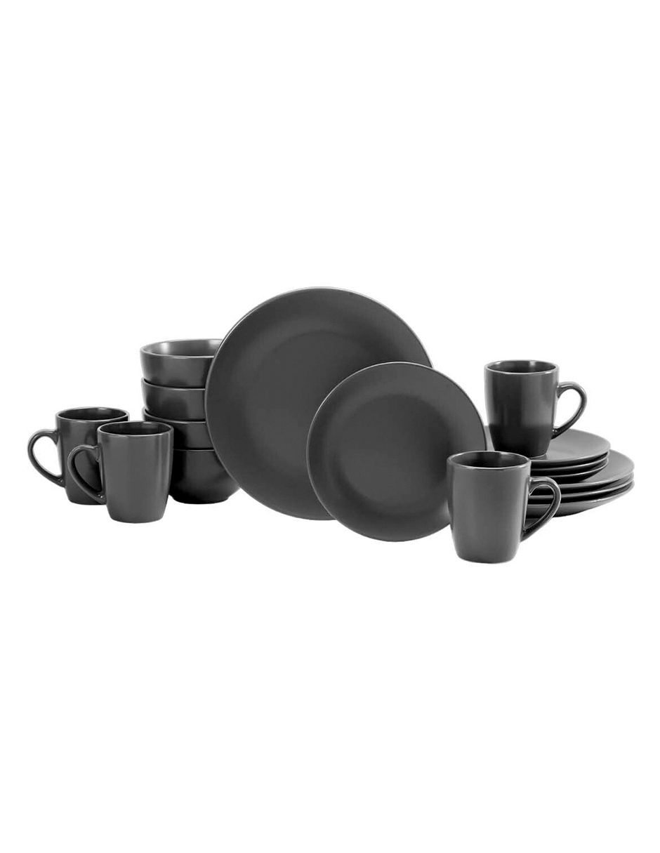 Vajilla cerrada mix & match de stoneware para 4 personas