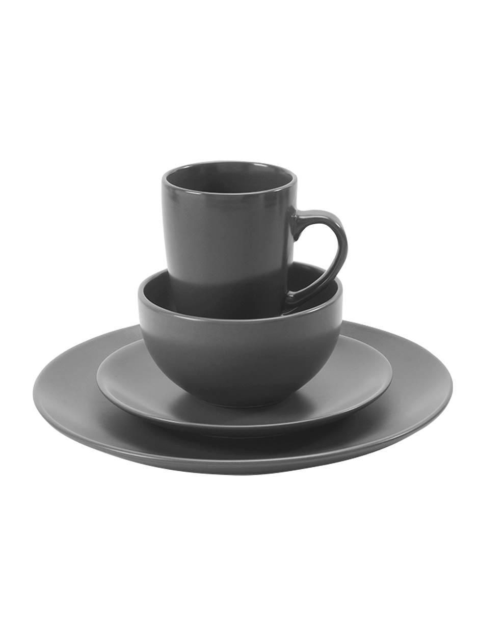 Vajilla cerrada mix & match de stoneware para 4 personas