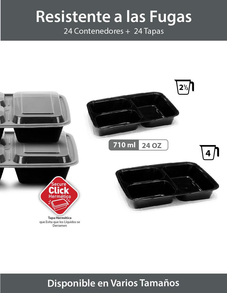 Set contenedores de plástico 24 piezas