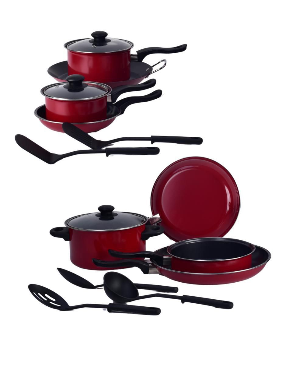 Batería de cocina ColorSteel de acero antiadherente sin PFOA 16 piezas Batería de cocina ColorSteel de acero antiadherente sin PFOA 16 piezas