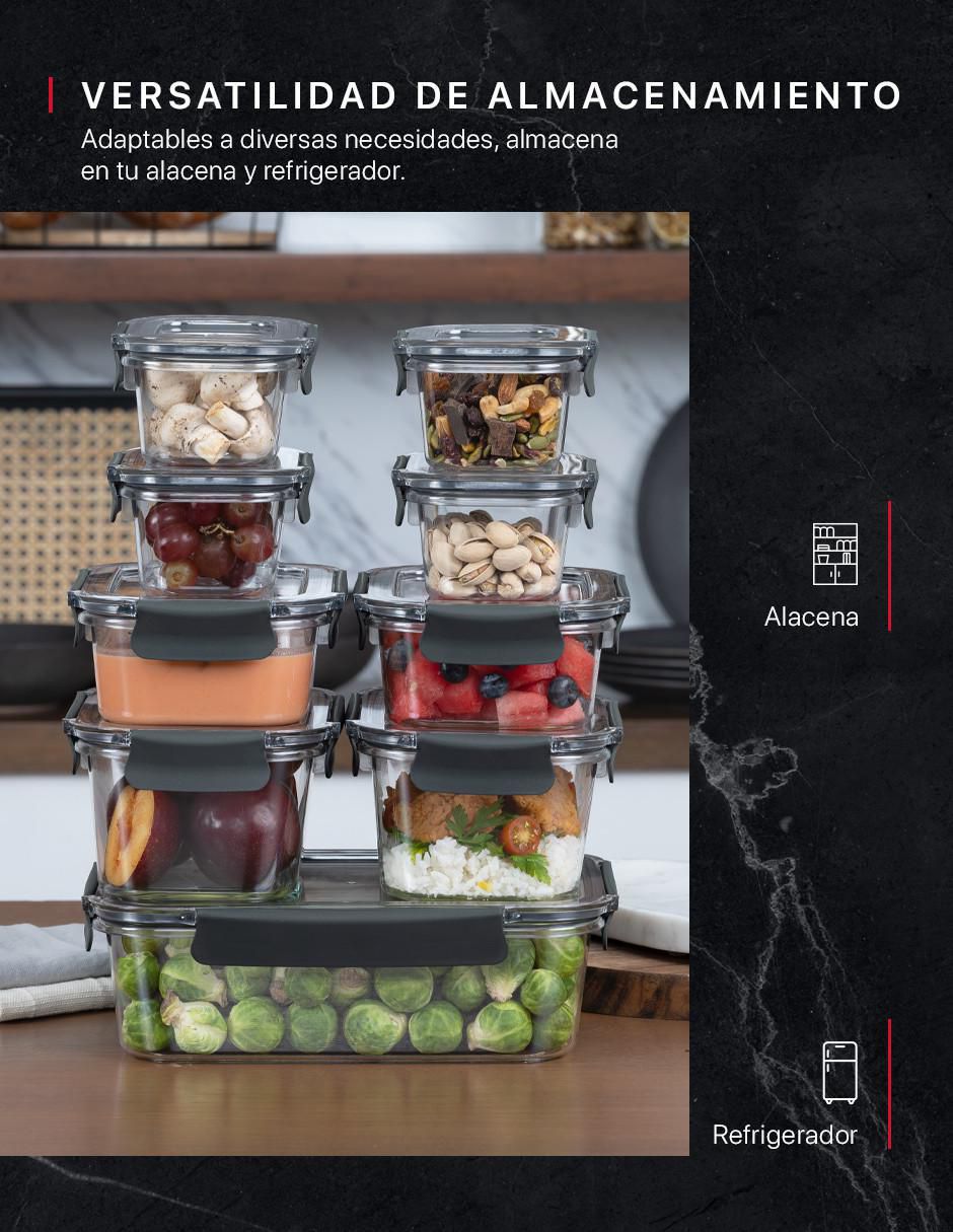 Set contenedores de plástico 18 piezas