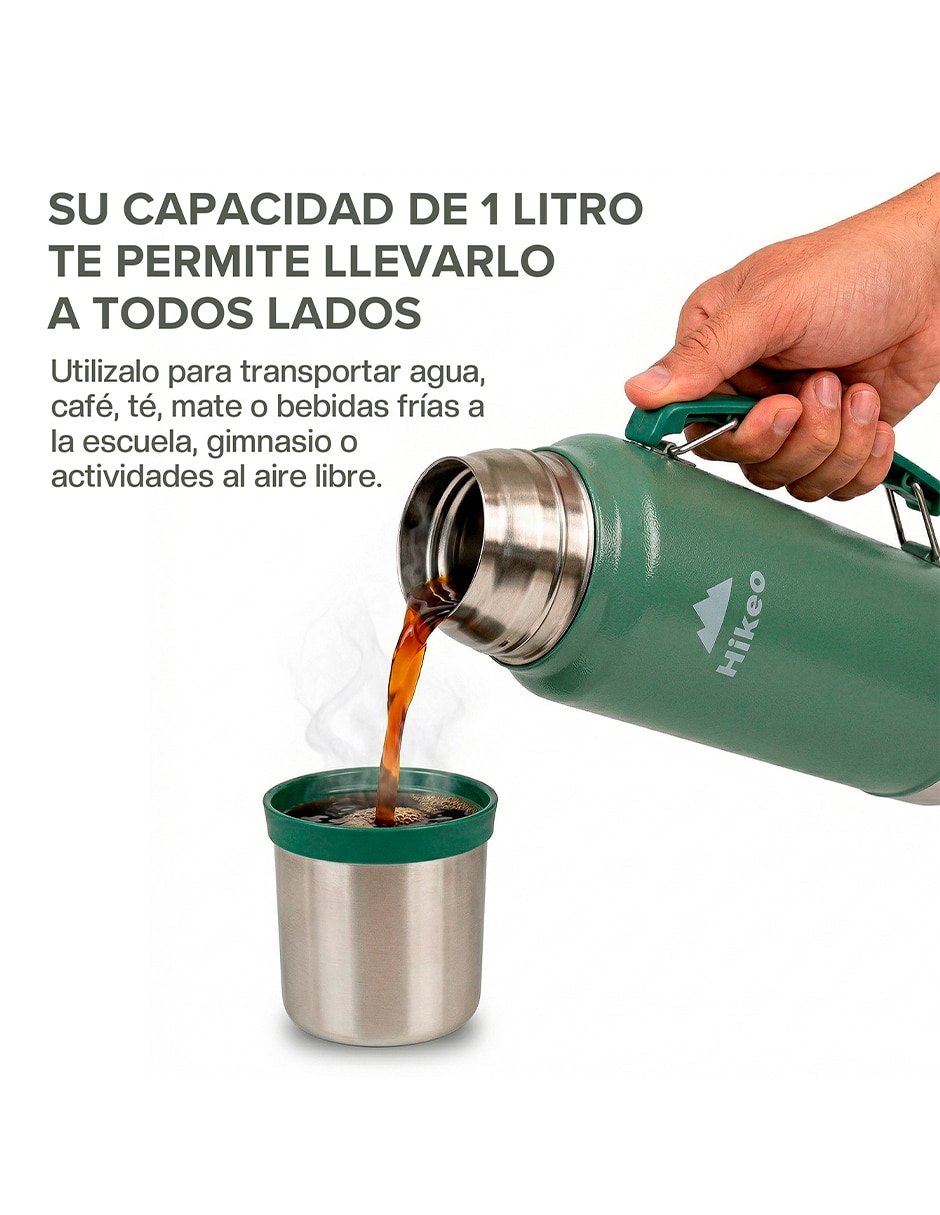 Termo doble pared de acero inoxidable con tapa rosca 4