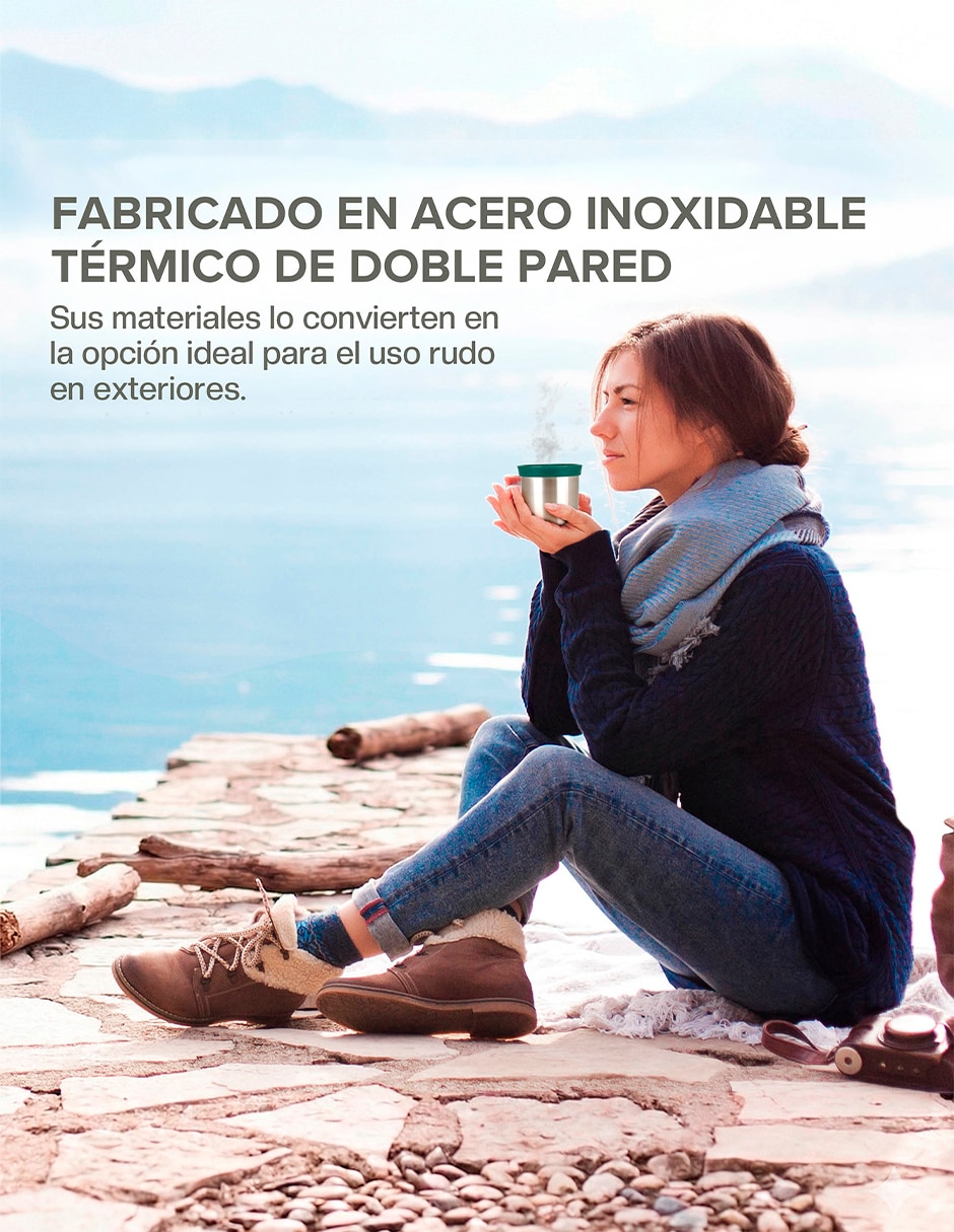 Termo doble pared de acero inoxidable con tapa rosca 7