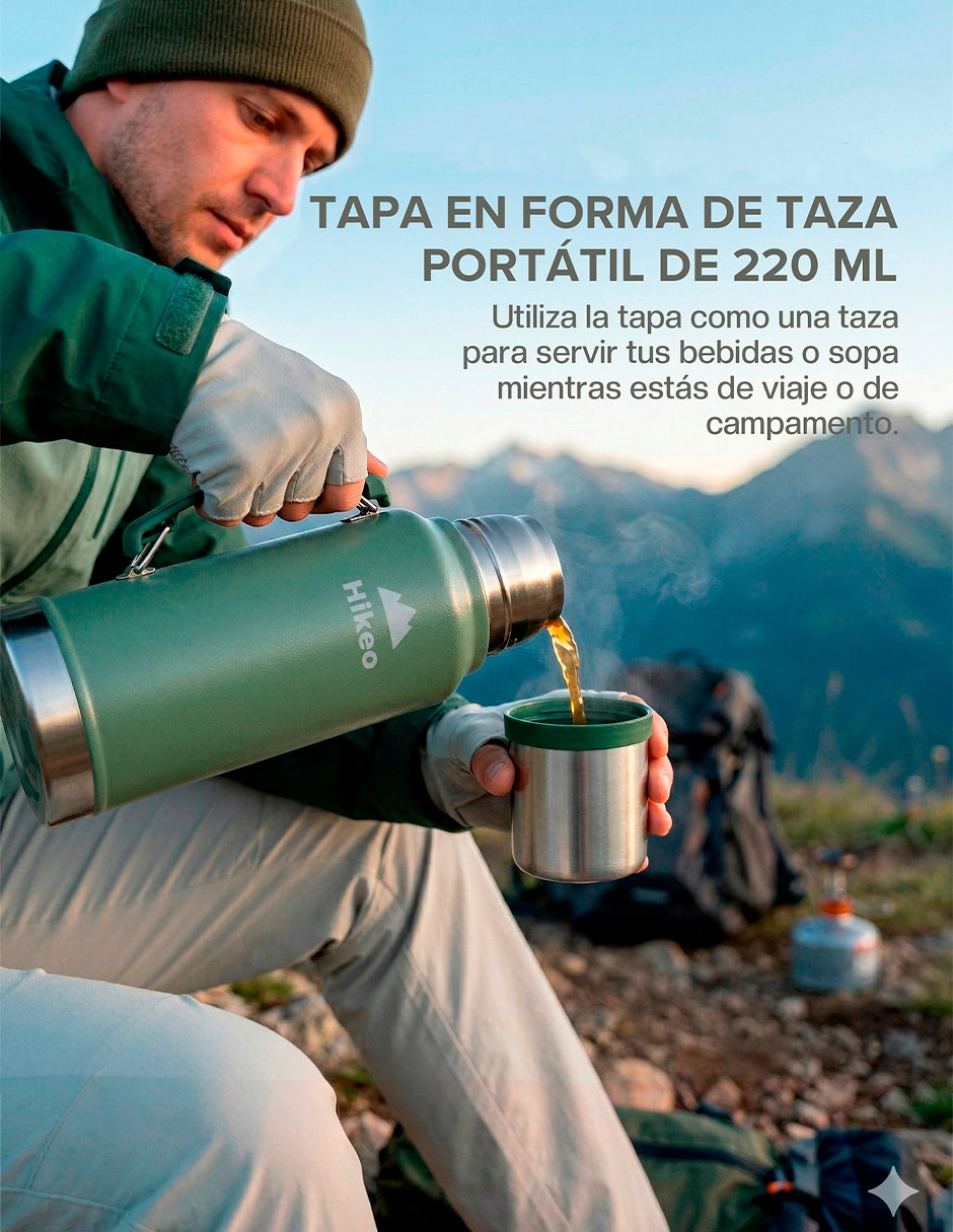 Termo doble pared de acero inoxidable con tapa rosca 8