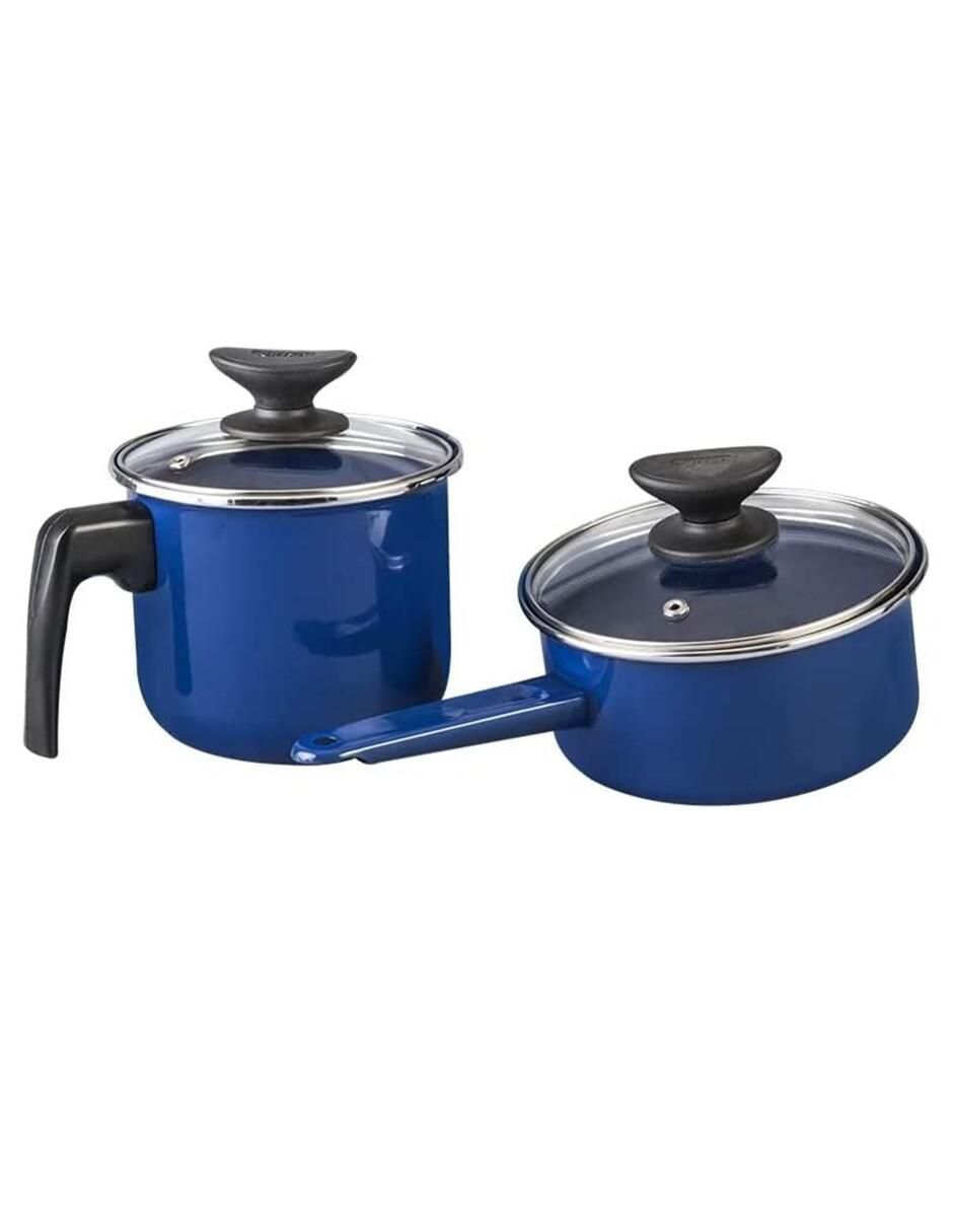 Batería de cocina Albania de acero vitrificado antiadherente convencional 10 piezas 2