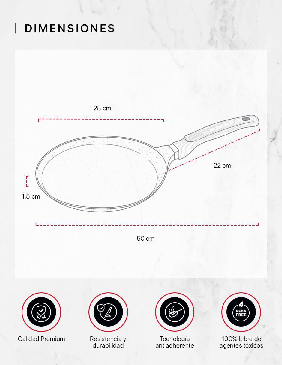 Sartén para crepas con tapa Comal de mármol 8