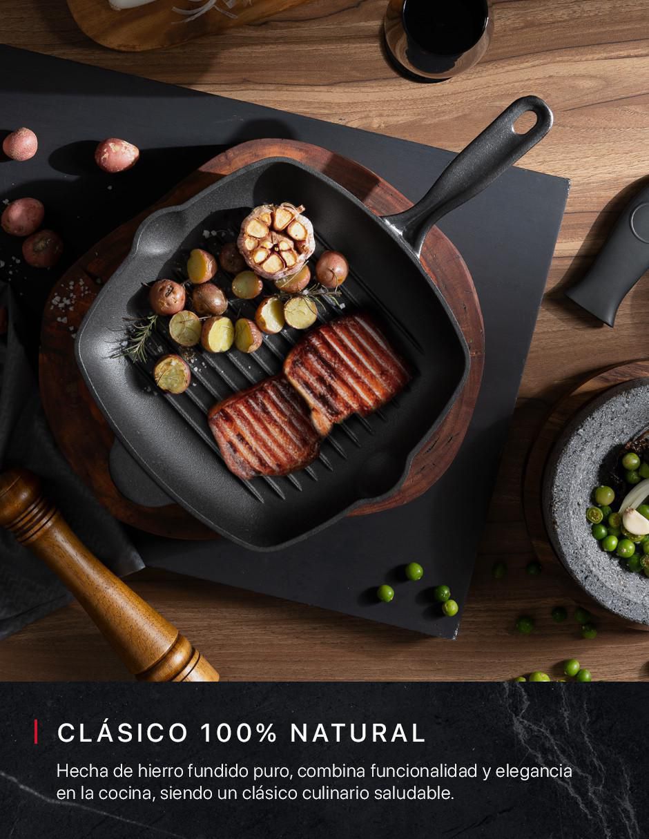 Sartén grill de hierro fundido
