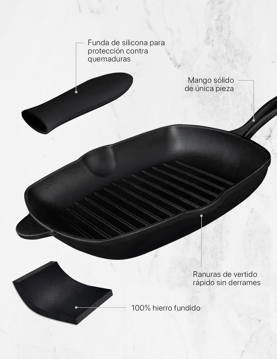 Sartén grill de hierro fundido