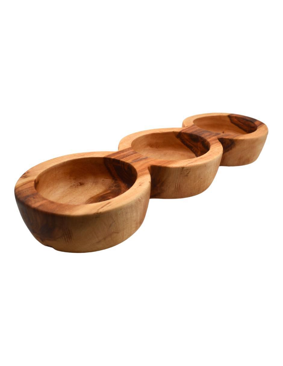 Botanero Navolato de Madera con 3 divisiones