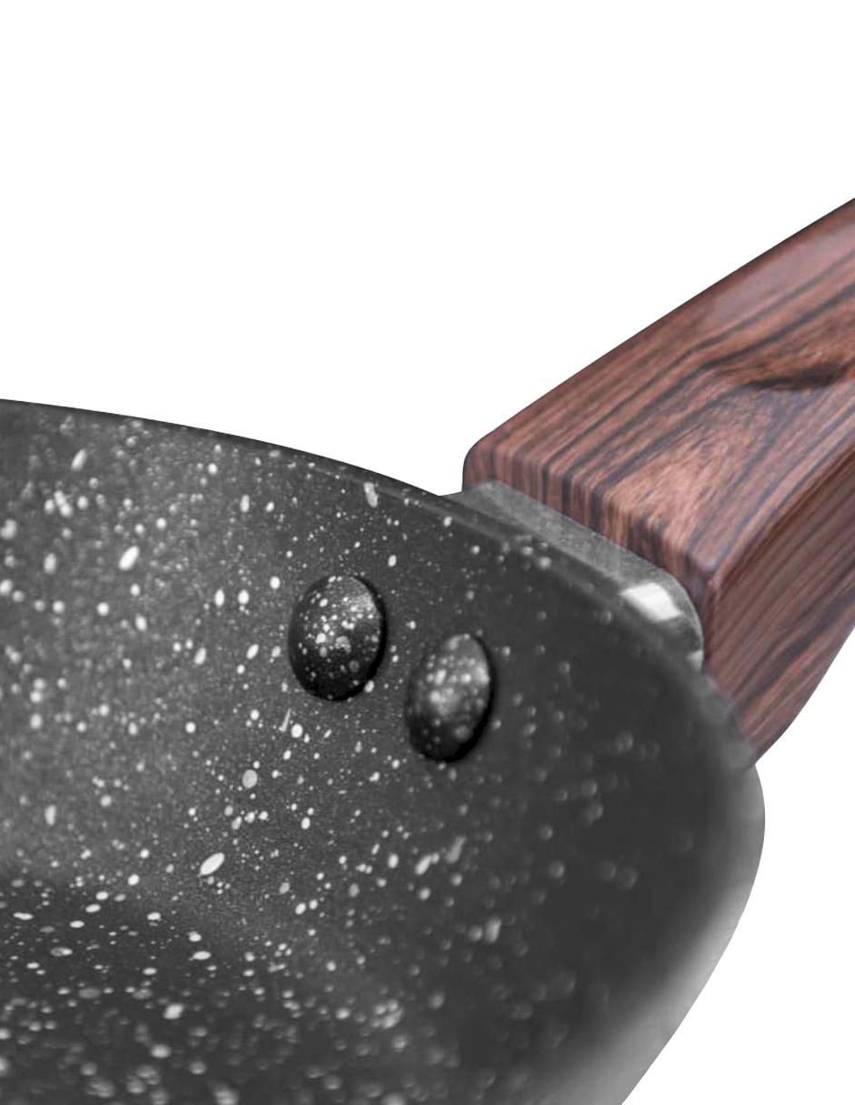 Sartén con tapa Marble Black de aluminio 5