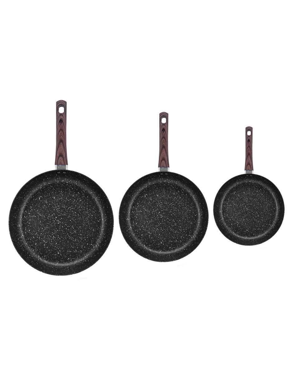 Sartén con tapa Marble Black de aluminio 6