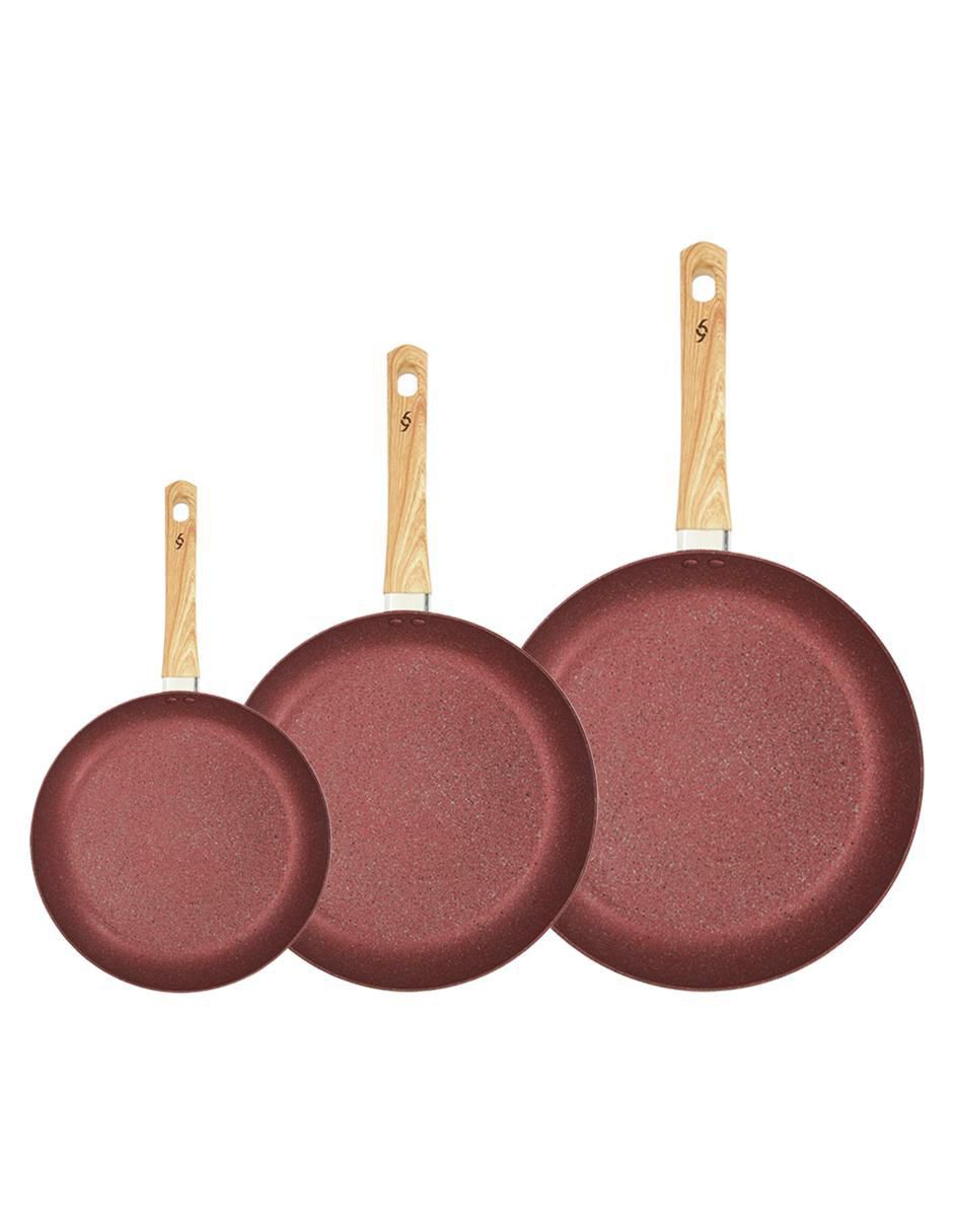 Sartén con tapa Marble Ruby de aluminio 5