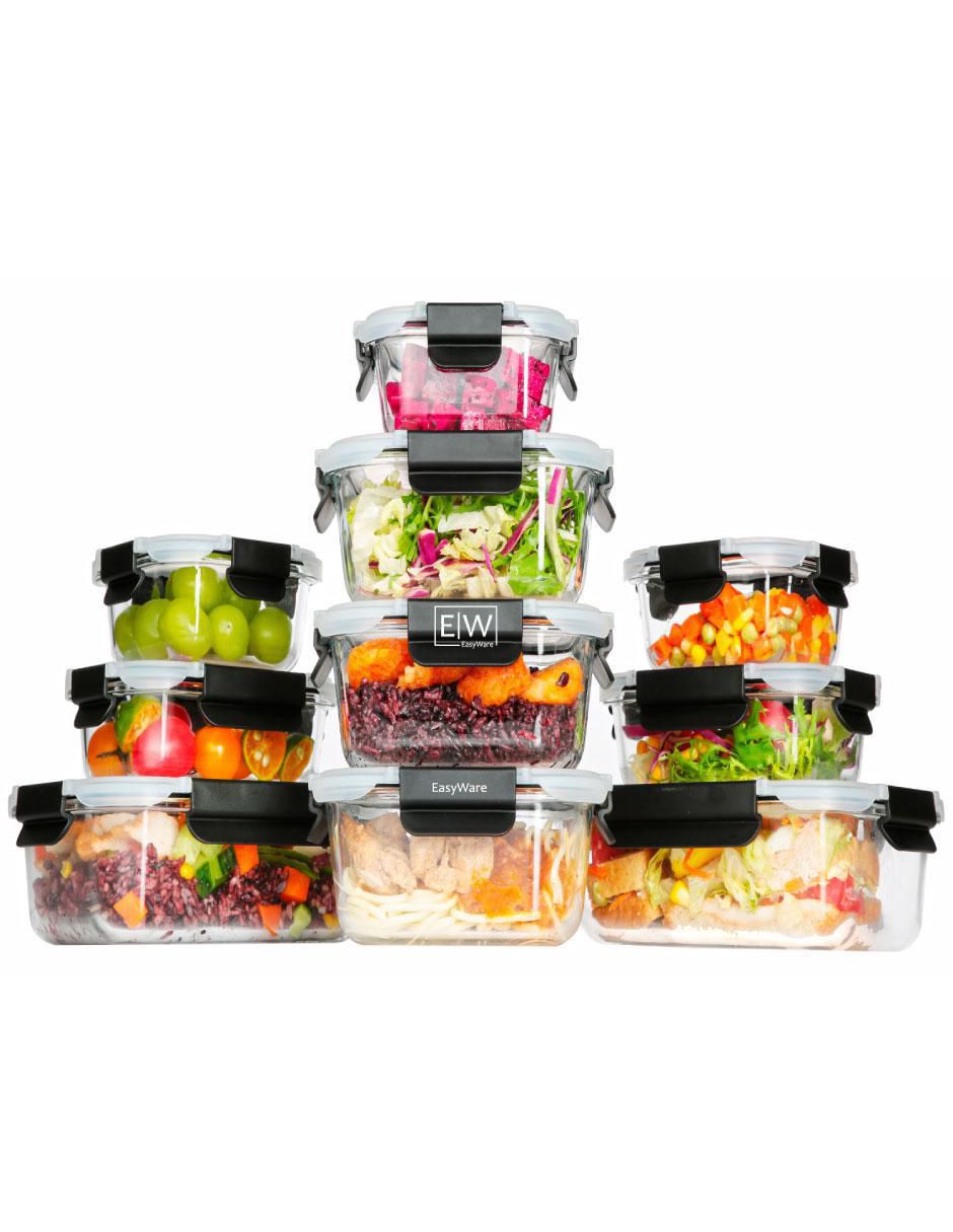 Set contenedores Easyware de vidrio 10 piezas