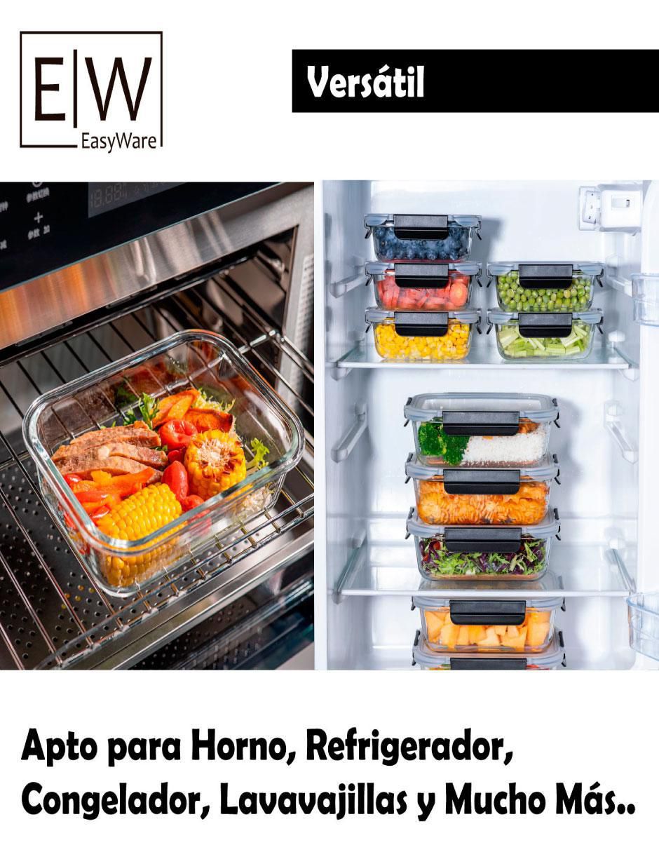 Set contenedores Easyware de vidrio 10 piezas