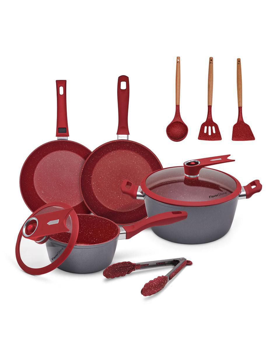 Batería de cocina Light Grande de acero inoxidable antiadherente combinado 10 piezas 1