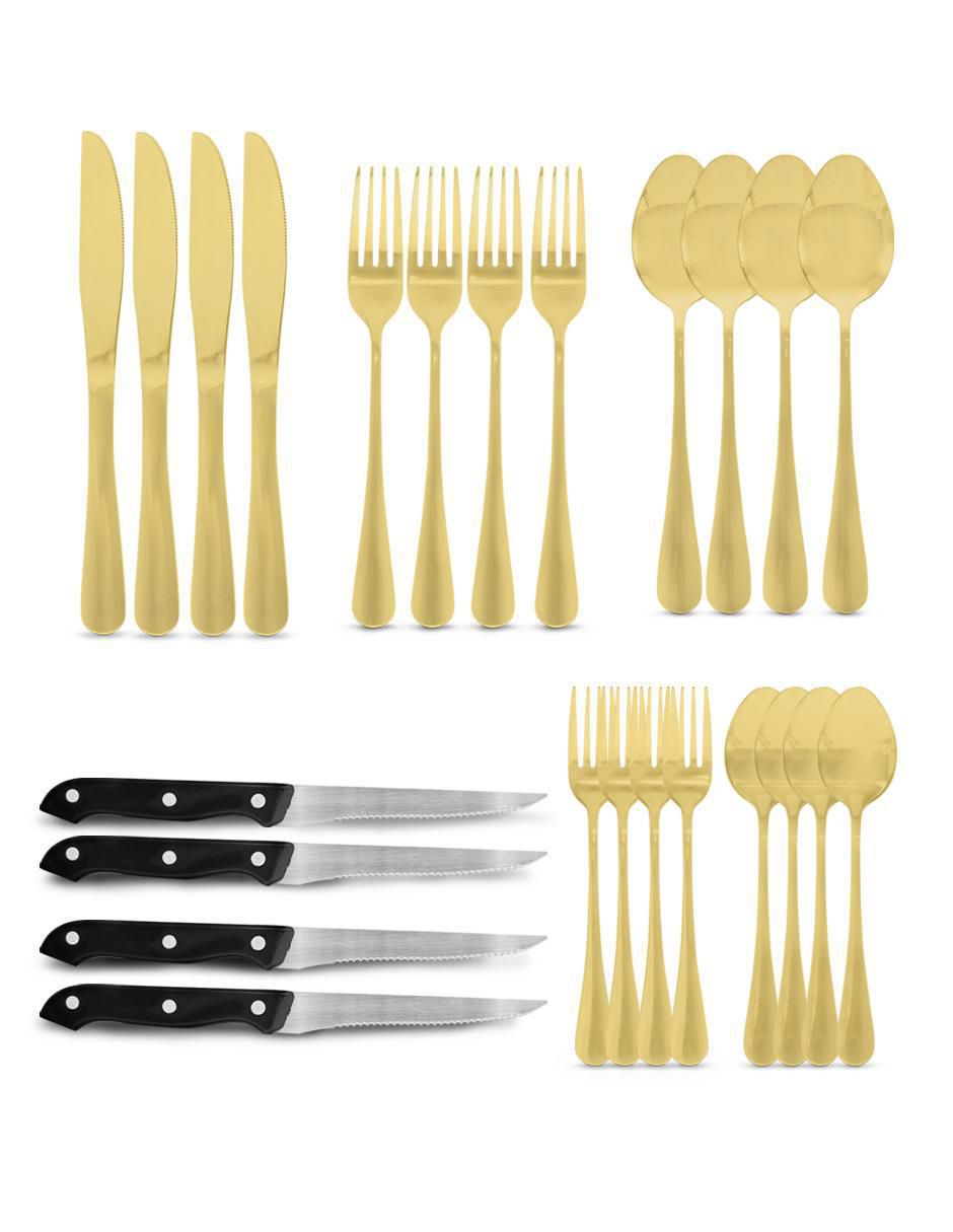 Set cubiertos de acero inoxidable 24 piezas Set cubiertos de acero inoxidable 24 piezas