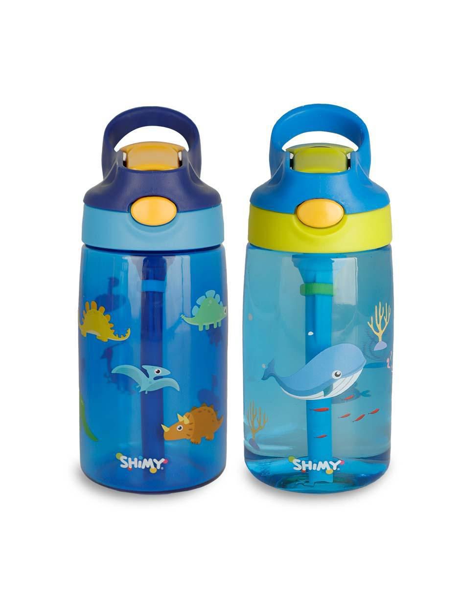 Set botella de agua con tapa a prueba de derrame 500 ml