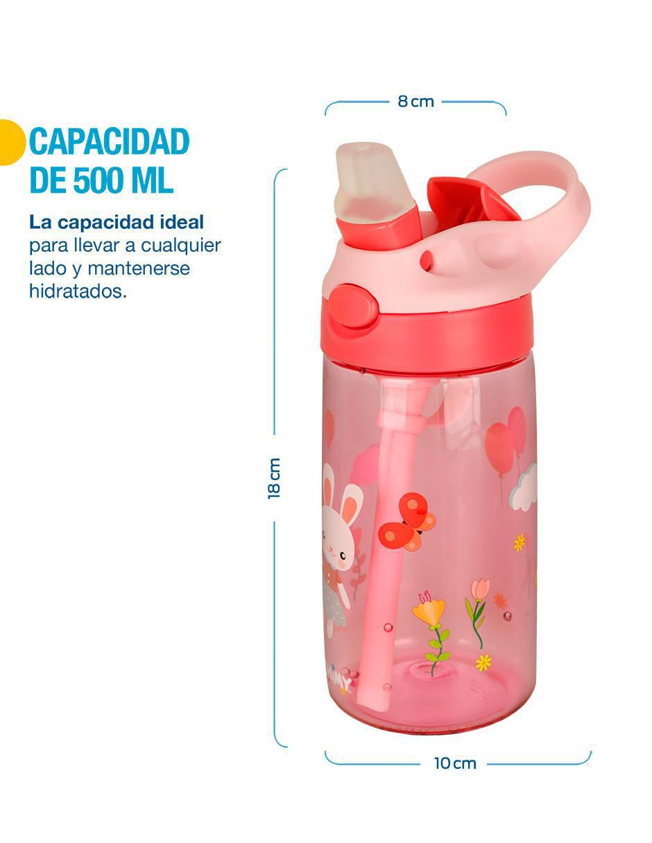 Set botella de agua con tapa a prueba de derrame 500 ml 3
