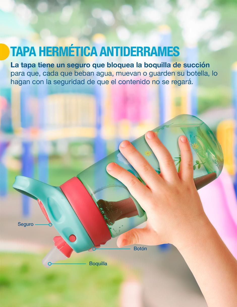 Set botella de agua con tapa a prueba de derrame 500 ml 4