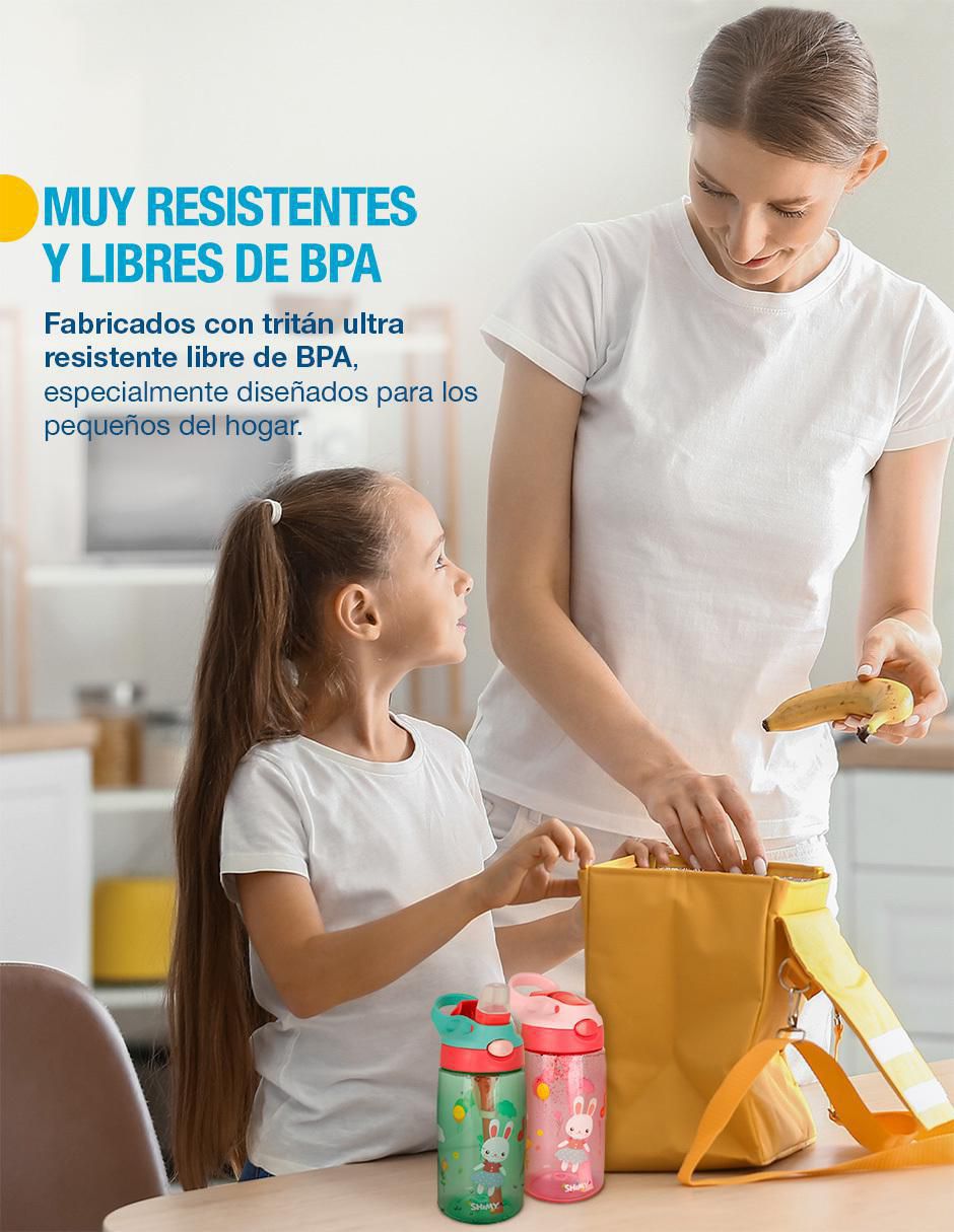 Set botella de agua con tapa a prueba de derrame 500 ml 6