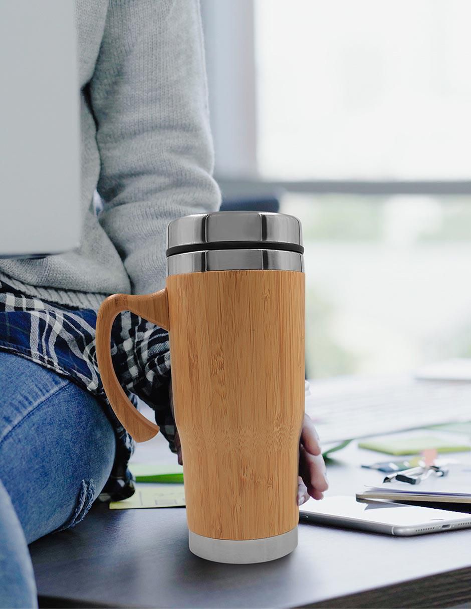 Termo de acero inoxidable con tapa a presión 450 ml