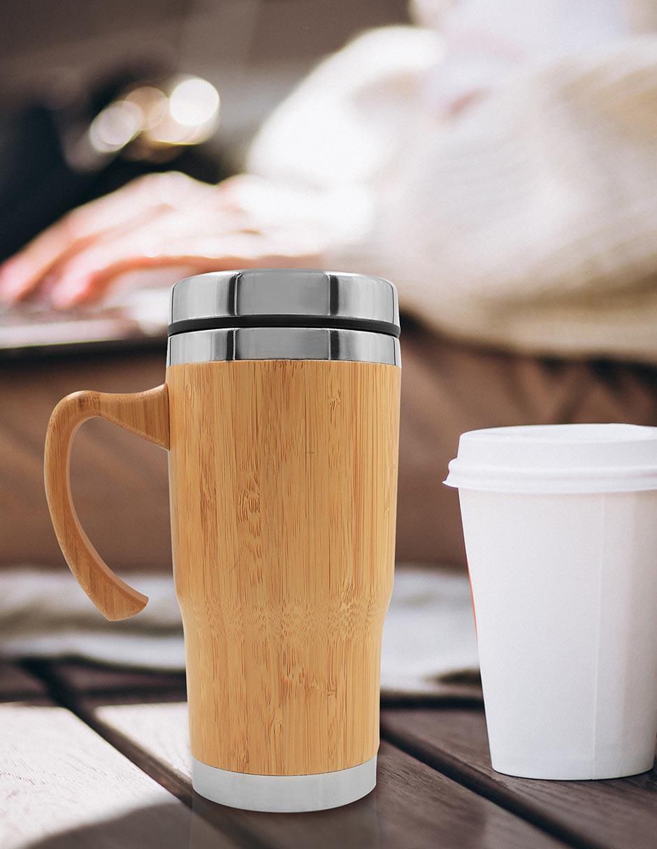 Termo de acero inoxidable con tapa a presión 450 ml