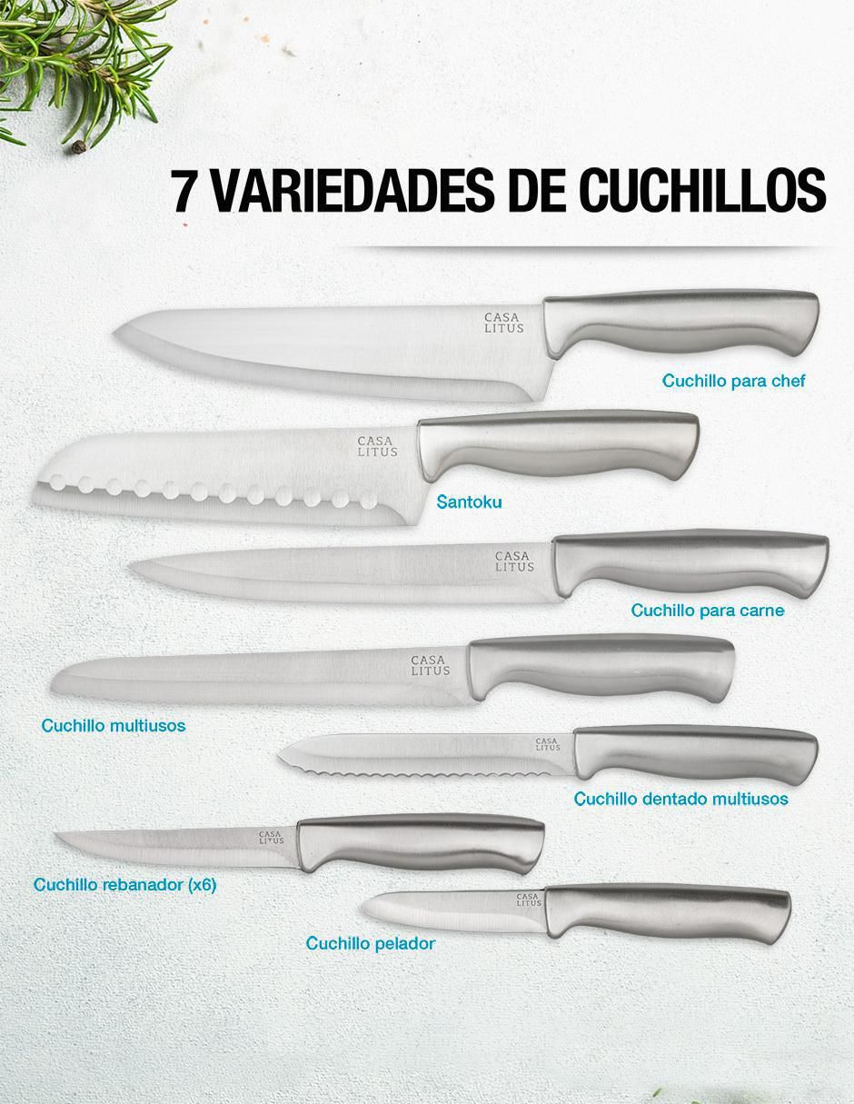 Set de cuchillos utilitario 15 piezas 5