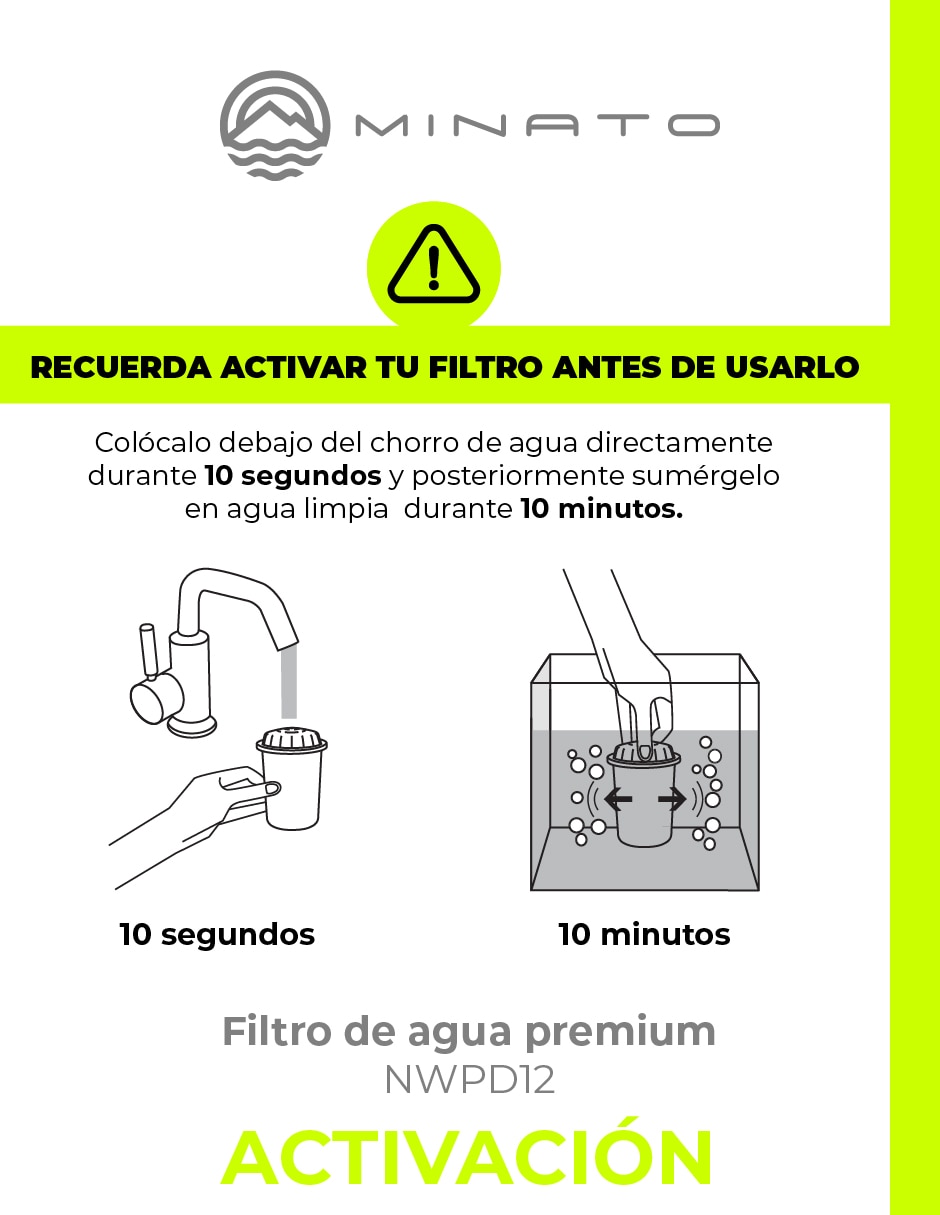 Filtro purificador de agua Minato NWPF12