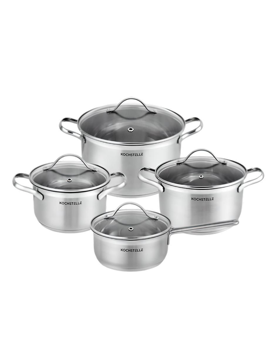 Batería de cocina de acero inoxidable antiadherente combinado 8 piezas
