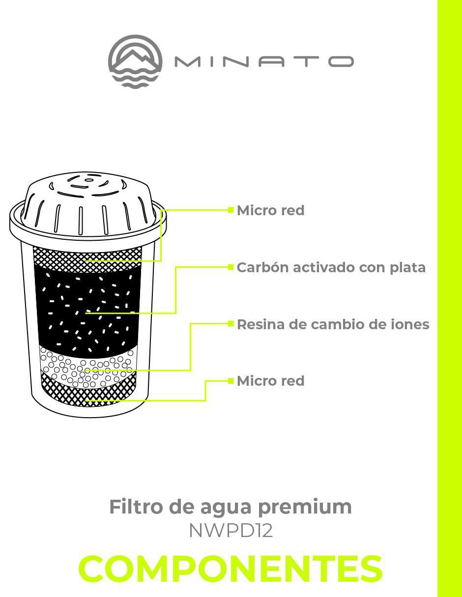 Set repuesto filtro agua carbón activado granular NWPD12