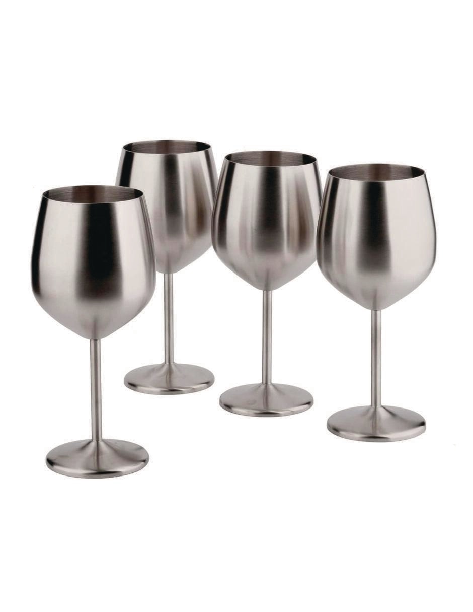 Copa para vino Elegante de acero inoxidable 4 piezas Copa para vino Elegante de acero inoxidable 4 piezas