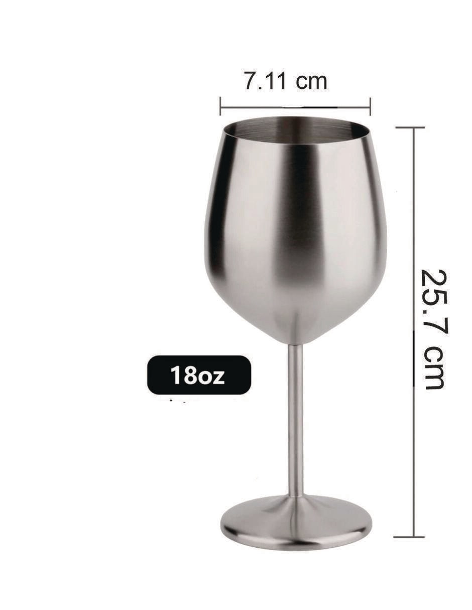 Copa para vino Elegante de acero inoxidable 4 piezas 2