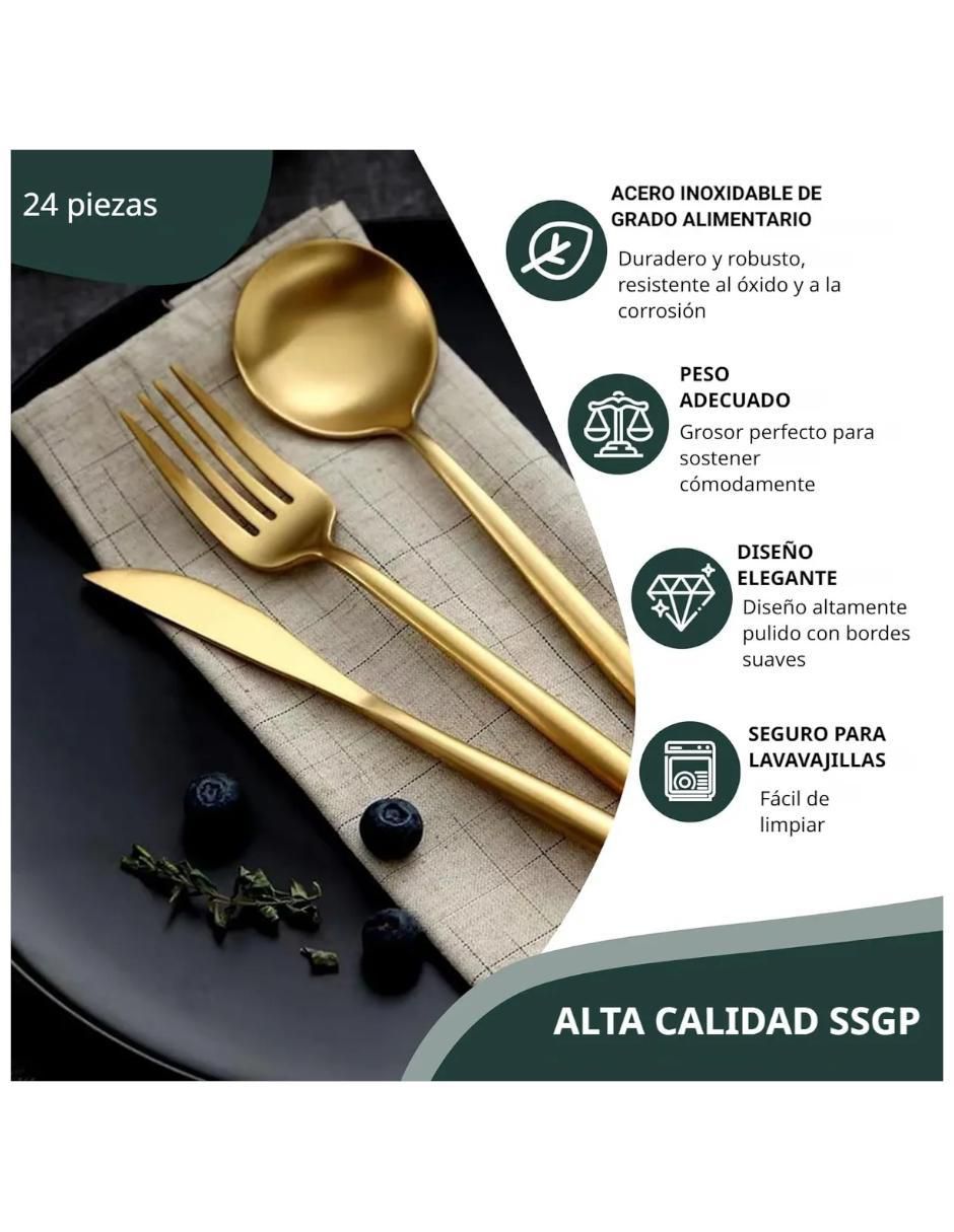 Set cubiertos de acero inoxidable 24 piezas 3