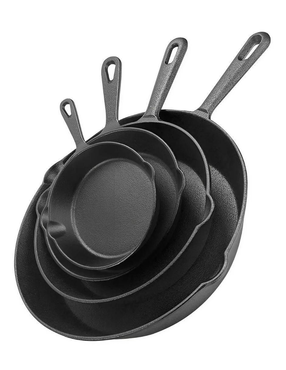 Set de sartenes de hierro fundido 4 piezas Set de sartenes de hierro fundido 4 piezas