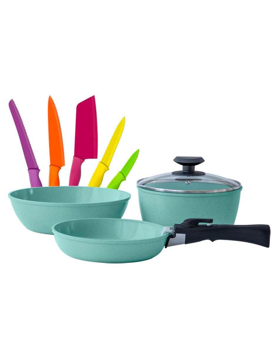 Batería de cocina jade smart de aluminio fundido antiadherente minerales naturales 10 piezas Batería de cocina jade smart de aluminio fundido antiadherente minerales naturales 10 piezas