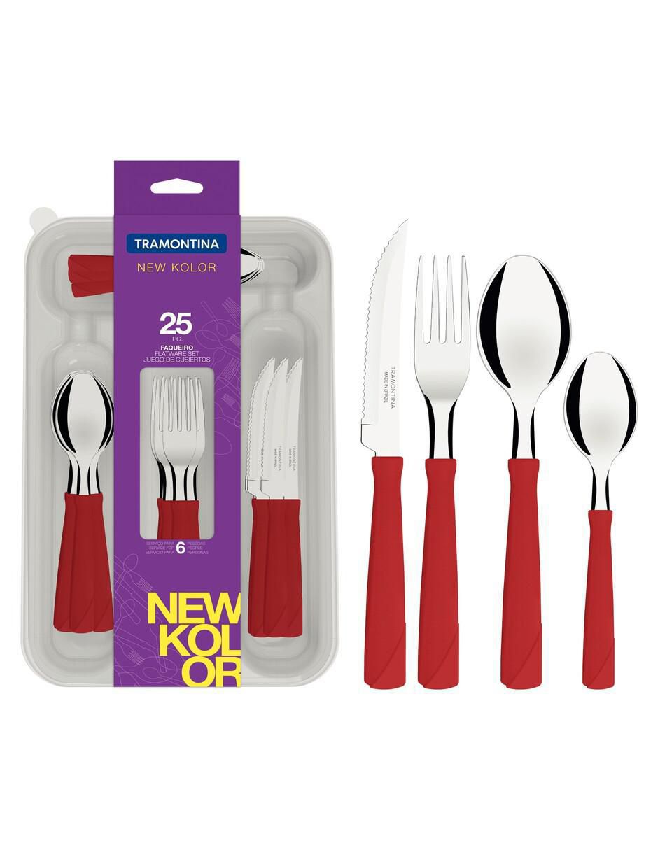 Set cubiertos new kolor de acero inoxidable 25 piezas