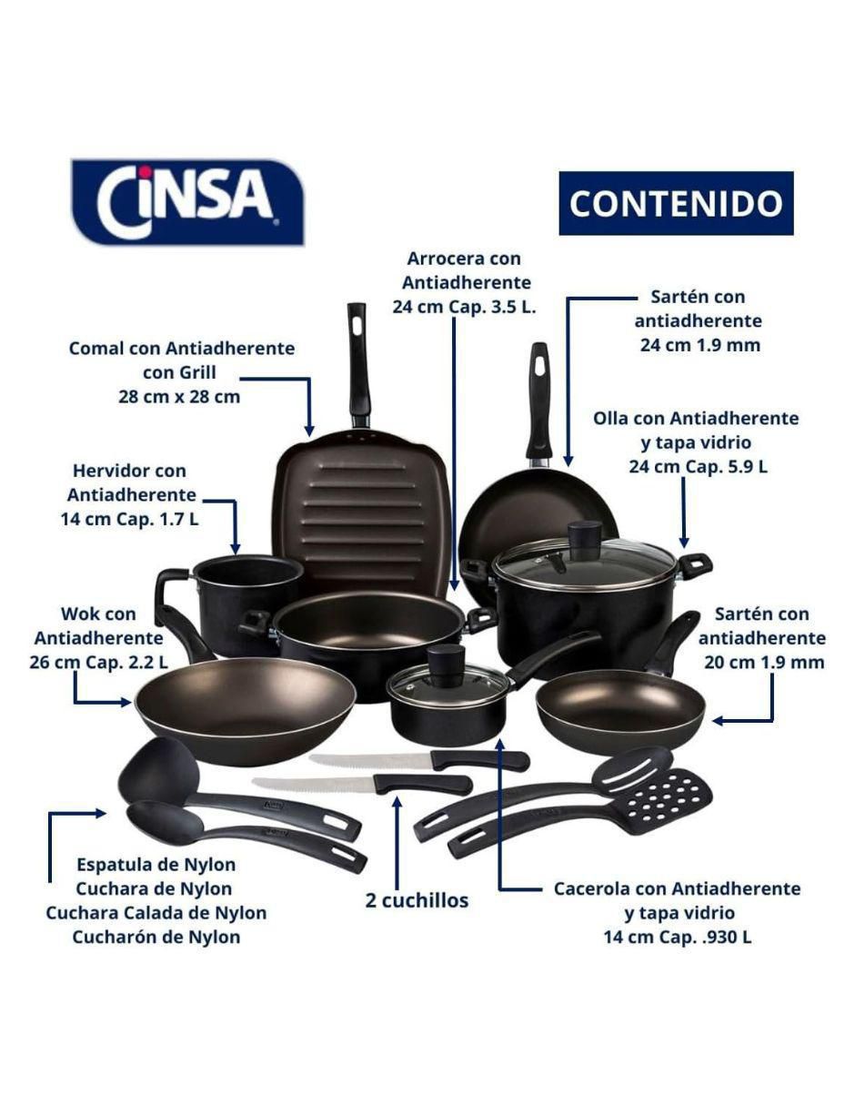 Batería de cocina Sabor de aluminio antiadherente convencional 16 piezas 7