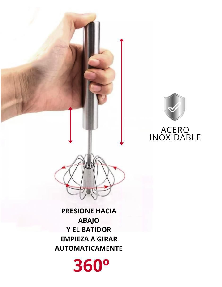 Batidor Hometech de acero inoxidable 6