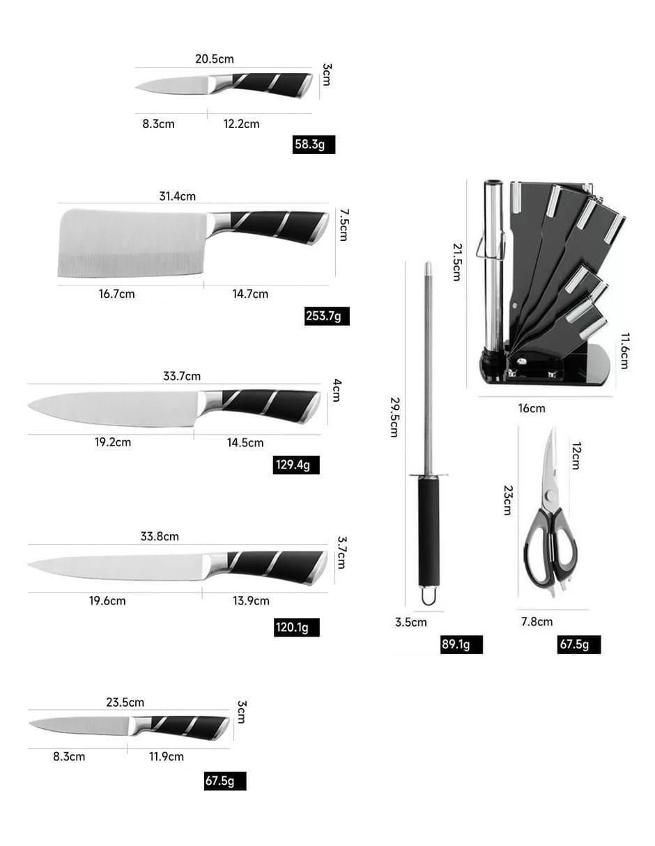 Set de cuchillos para chef 8 piezas 5