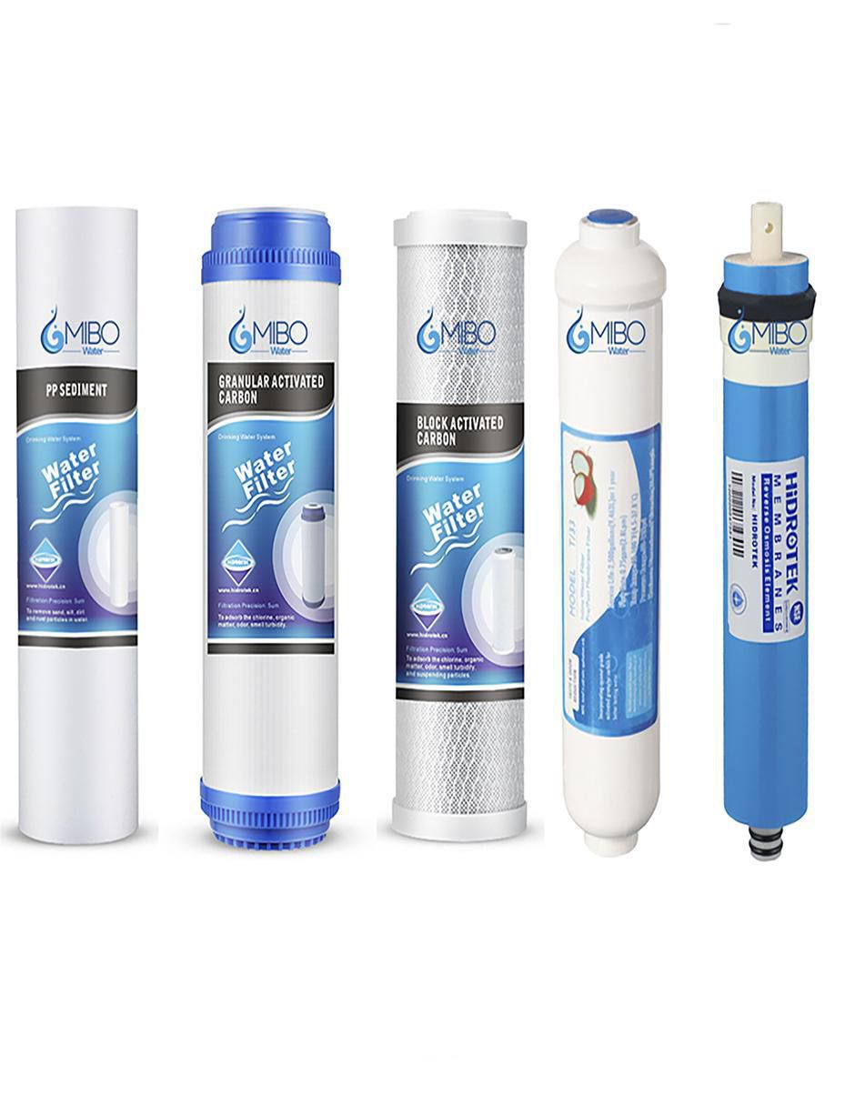 Set repuesto filtro agua Mibo Water ósmosis inversa 50GPD