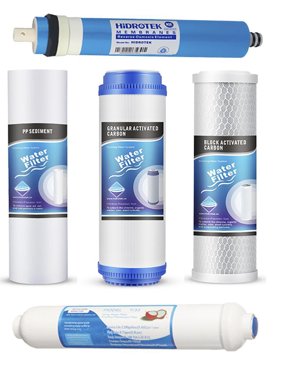 Set repuesto filtro agua ósmosis inversa 50GPD