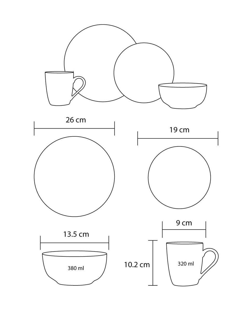 Vajilla cerrada chartes de porcelana para 4 personas