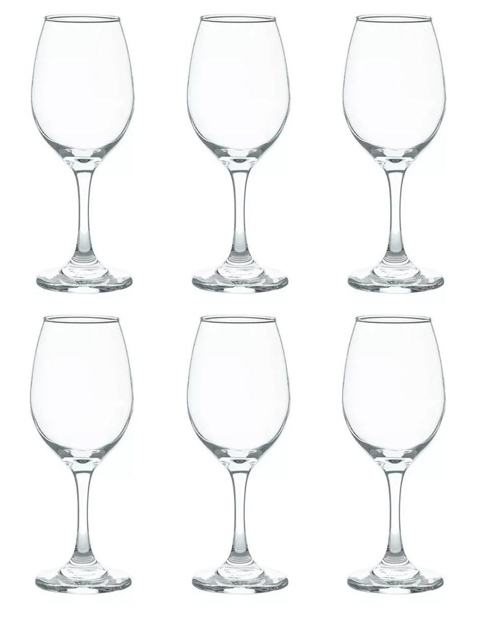 Copa para vino de vidrio 6 piezas Copa para vino de vidrio 6 piezas