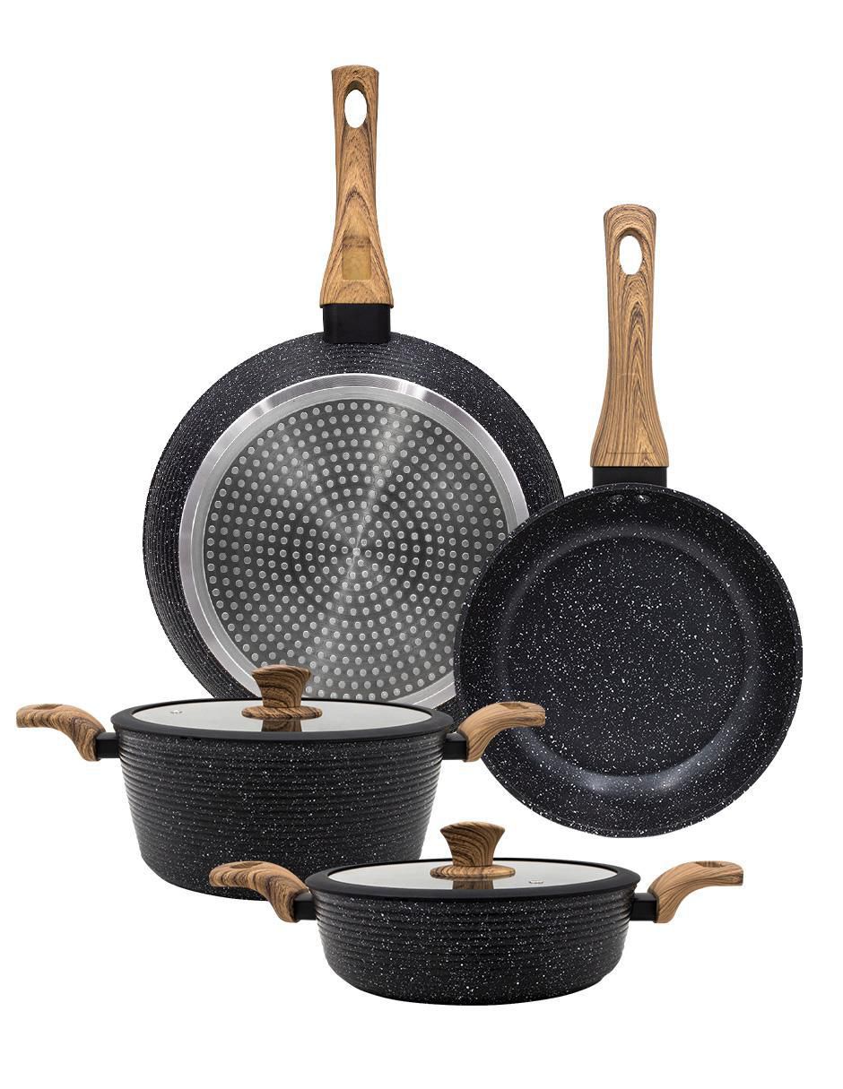 Set de sartenes Love Cook de mármol 6 piezas Set de sartenes Love Cook de mármol 6 piezas
